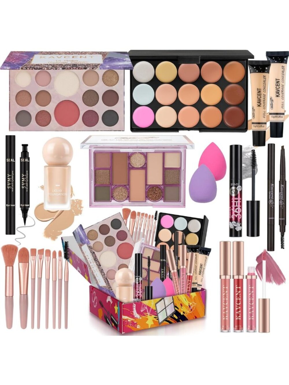 Complete Makeup Kit for Teens & Women | Eyeshadow Palette, Foundation & Gift Set